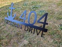 Load image into Gallery viewer, Custom metal anchor home house address sign for your rock or wall