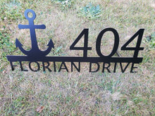 Load image into Gallery viewer, Custom metal anchor home house address sign for your rock or wall