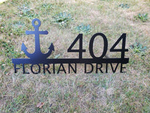 Load image into Gallery viewer, Custom metal anchor home house address sign for your rock or wall