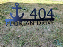Load image into Gallery viewer, Custom metal anchor home house address sign for your rock or wall