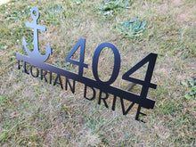 Load image into Gallery viewer, Custom metal anchor home house address sign for your rock or wall
