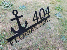 Load image into Gallery viewer, Custom metal anchor home house address sign for your rock or wall