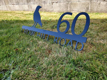 Load image into Gallery viewer, Custom metal bird crow home house address sign for your rock or wall