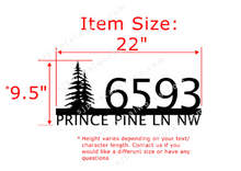 Load image into Gallery viewer, Metal house numbers, plaque, housewarming, address sign, Custom metal address sign, custom street address sign, wall, Rock, tree, pines