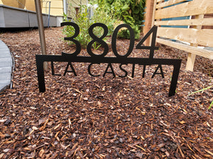 Custom metal home house address sign yard stake