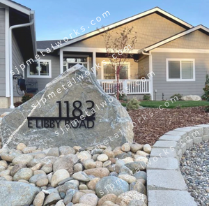 Custom Metal Address Sign For Rock - Personalized Custom Address - Modern House Address Number - Housewarming Gifts - Rock Address Plaque