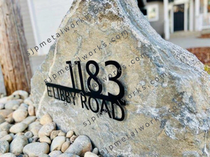 Custom Metal Address Sign For Rock - Personalized Custom Address - Modern House Address Number - Housewarming Gifts - Rock Address Plaque
