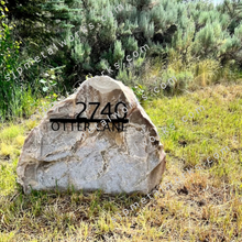 Load image into Gallery viewer, Custom Metal Address Sign For Rock - Personalized Custom Address - Modern House Address Number - Housewarming Gifts - Rock Address Plaque
