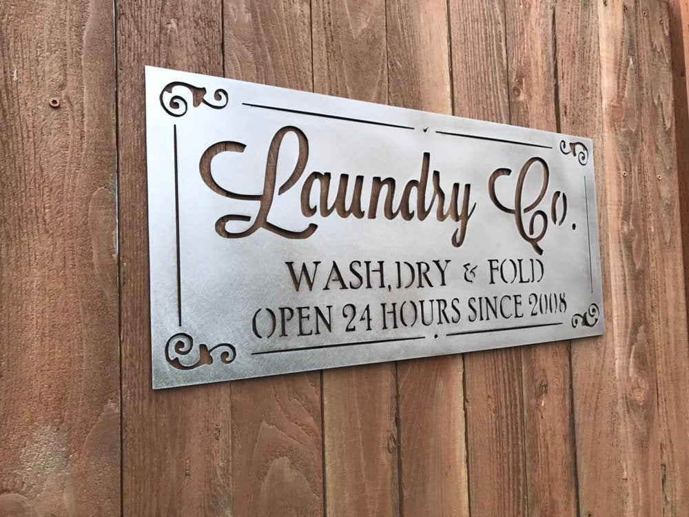 Custom Metal Laundry Sign