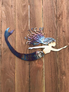 Custom metal mermaid wall art