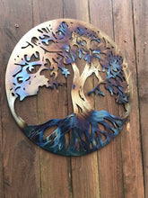 Load image into Gallery viewer, Custom metal tree of life with torch finish
