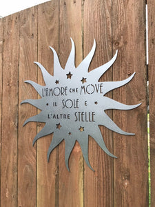 Custom metal sun sign