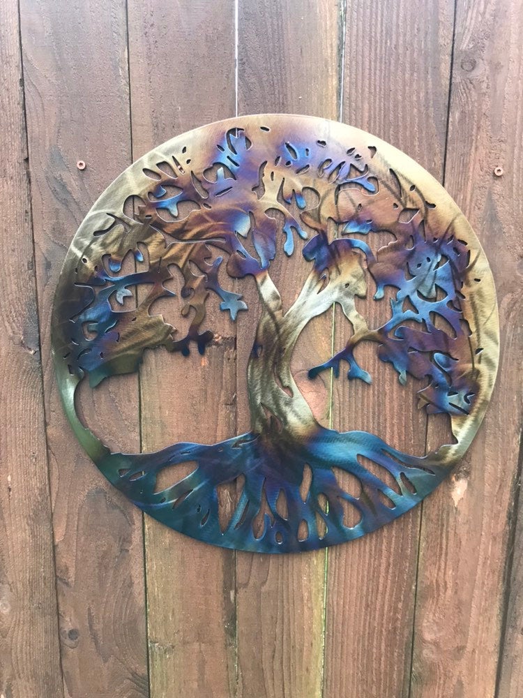 Custom metal tree of life with torch finish