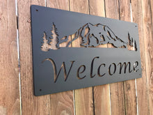 Load image into Gallery viewer, Custom metal mountain welcome sign
