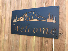 Load image into Gallery viewer, Custom metal mountain welcome sign
