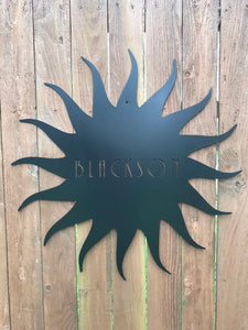 Custom metal personalized sun sign