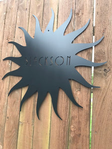 Custom metal personalized sun sign