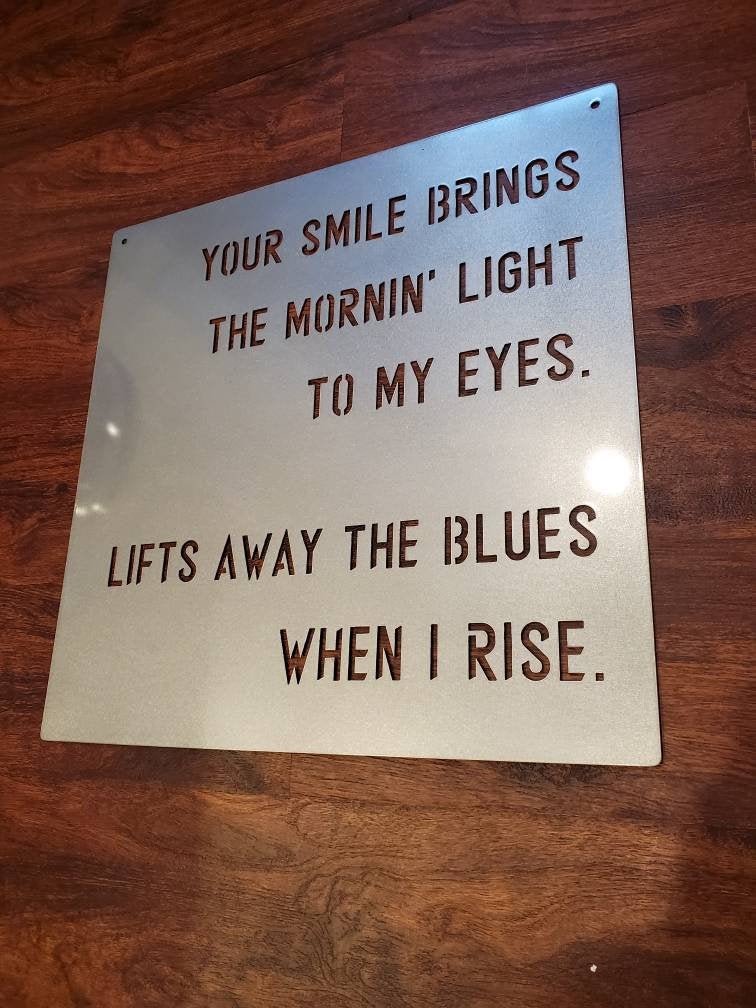 Custom metal script lyric wall decor art | SJP Metal Works, LLC