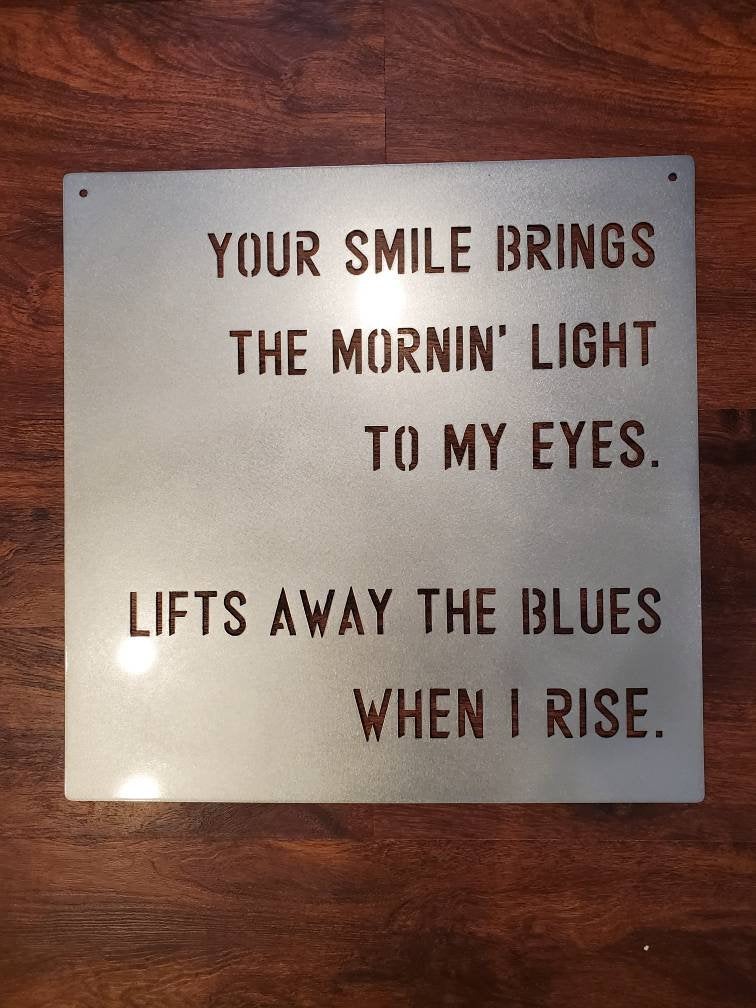 Custom metal script lyric wall decor art | SJP Metal Works, LLC