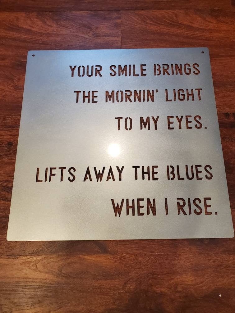 Custom metal script lyric wall decor art | SJP Metal Works, LLC