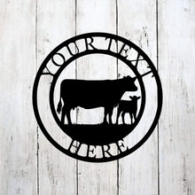 Load image into Gallery viewer, Custom Cattle Cow/Calf Metal Sign Personalized
